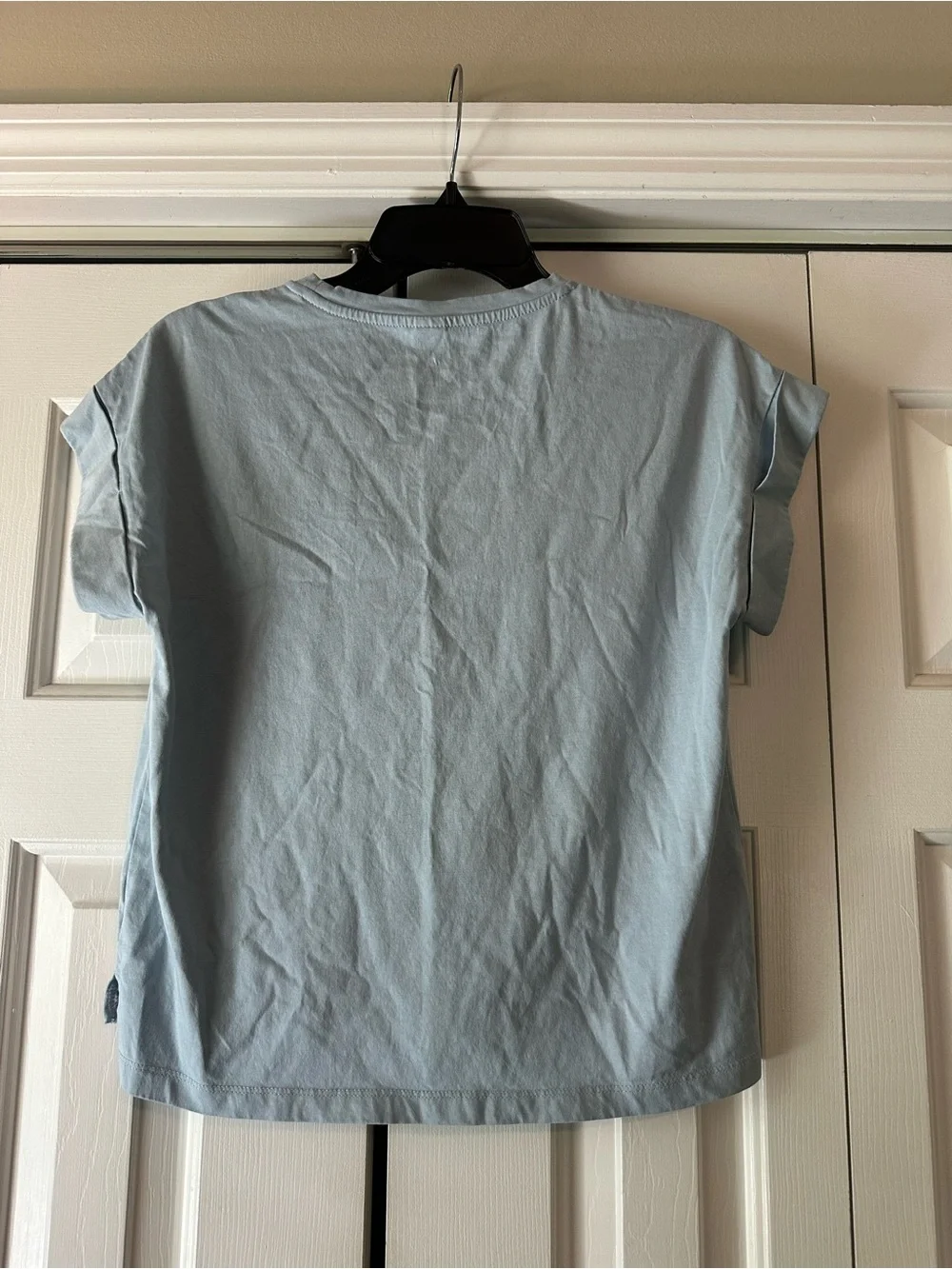 LaLu light blue, boxy cropped graphic t-shirt